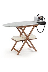 KADAX Planche à repasser avec prise, 130 x 48 cm, planche à repasser à  vapeur avec repose-fer et table à repasser, table à repasser pliable avec centrale  vapeur (bleu foncé) : 