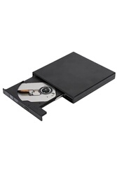 Lecteur de Cd Dvd externe, Usb 2.0 Slim Protable Lecteur cd-rw externe Dvd-rw  Burner Writer Player pour ordinateur portable pc de bureau, noir