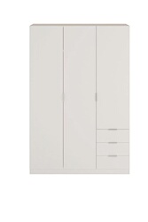 Armoire Rangement Nettoyage 3 Portes En Mélamine Coloris Blanc - Dim : H180  X L108,8 X P37 Cm