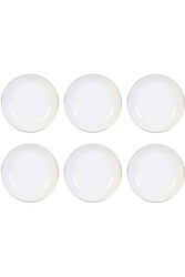 Assiette en porcelaine imprimée cottage 25 cm (lot de 6) blanc et