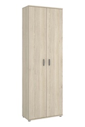 Armoire meuble de rangement en bois massif coloris blanc - Longueur 44 x  Hauteur 205 x Profondeur 46.3 cm