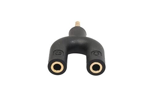 Kit adaptateur de casque répartiteur en y 3,5 mm forme u pour audio et  micro - noir