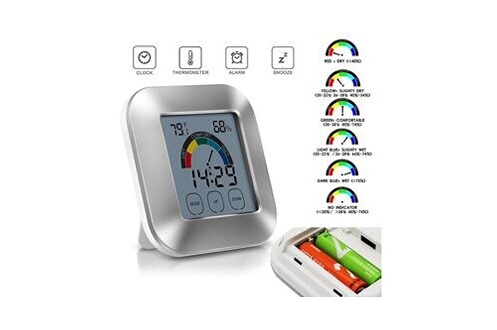 Thermomètre d'intérieur avec hygromètre - Rétroéclairage tactile