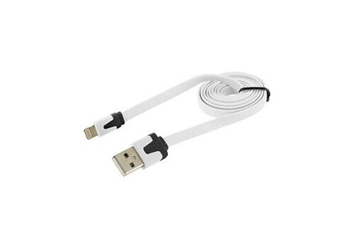 Câble téléphone portable GENERIQUE Cable noodle 1m pour "iphone  12" lightningchargeur usb iphone universel (blanc)