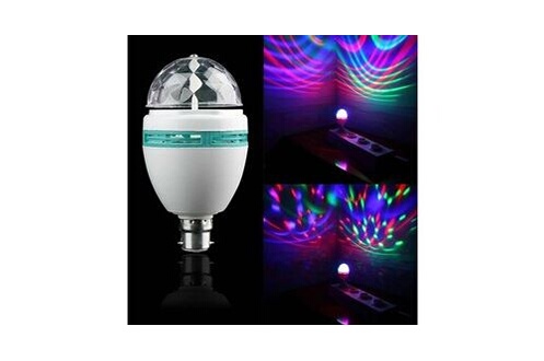 Ampoule électrique GENERIQUE B22 e27 ampoule rotative colorée de la scène  rvb led lampe clignotante disco dj ktv - blanc