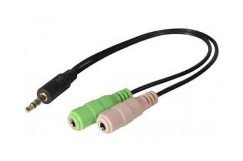 Câble et Connectique GENERIQUE Vshop ® adaptateur jack 4 broches fiche jack  3,5 mm 2 prises jack 3,5 mm