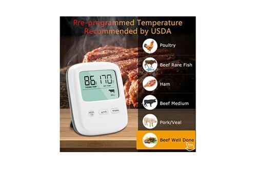 Thermomètre / sonde GENERIQUE Thermomètre électronique de barbecue de four  de sonde de nourriture de cuisson de viande de cuisine numérique  chaude_w317