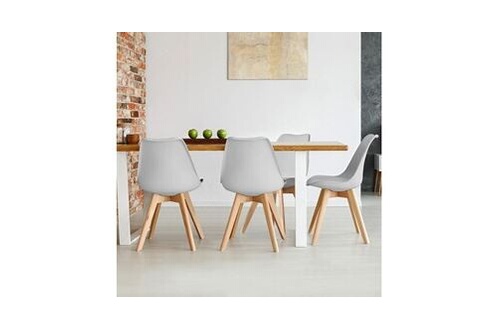 IDMarket - Lot de 4 chaises scandinaves Gaby Grises en Tissu pour Salle à  Manger