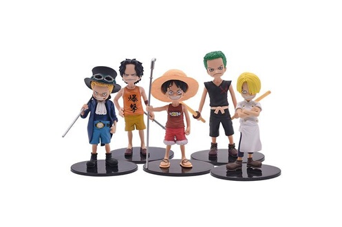 Figurine de collection GENERIQUE Set de 5 pièces Figurines One Piece  enfance Luffy Ace Sanji Zoro Sabo 10 cm
