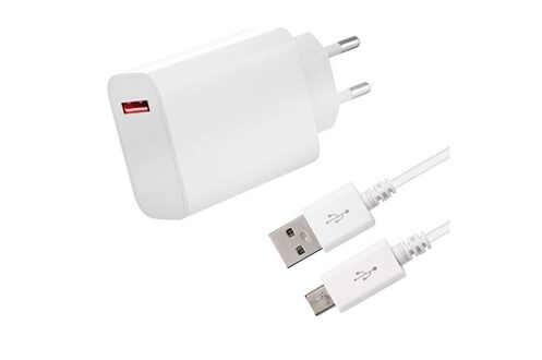 Chargeur pour téléphone mobile VISIODIRECT Chargeur Secteur Rapide USB2 33W  + Cable USB pour Asus Zenfone Max M1 ZB555KL 5.5 - Blanc - 