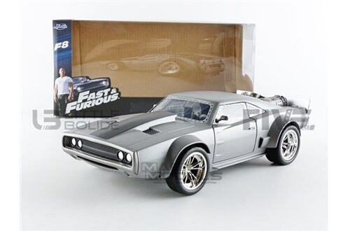 Figurine de collection Jada Voiture Miniature de Collection TOYS 1-24 -  DODGE Ice Charger - Dom - Fast And Furious 8 - Gris - 98291S - Metal