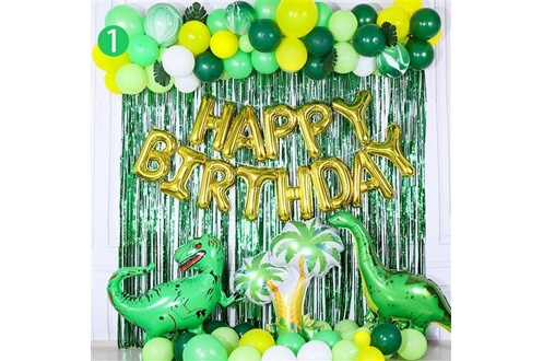 Article et décoration de fête GENERIQUE Decoration de Fête FONGWAN  Dinosaure Theme Decoration Anniversaire Ballon pour Enfants-Vert