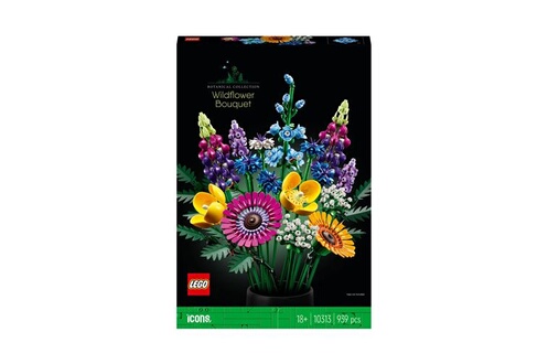 LEGO 10313 Icons Bouquet de Fleurs Sauvages, Plantes Artificielles avec  Coquelicots et Lavande, Activité Manuelle pour Adultes, Cadeau de