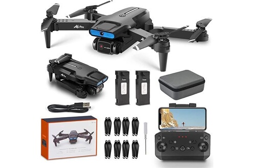 Drone Nmy A6 Pro Drone Avec Camera 2K HD , Transmission En Direct 2.4G  WIFI, 40 Minutes De Vol Avec 2 Batteries, Camera Reglable Electrique,  Plusieurs Modes De