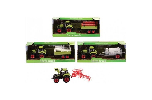 Accessoires circuits et véhicules Guizmax Tracteur avec remorque 30 cm jouet  ferme enfant 