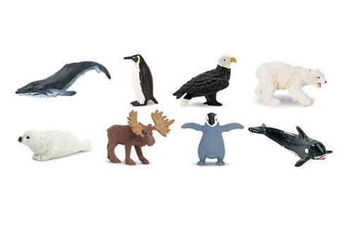 Animal en peluche Safari Ltd Safari mini figurines Bonne chance caoutchouc  pôle Nord 2 cm 8-pièces