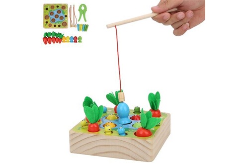 Acheter 3 en 1 jeu de pêche magnétique en bois jouets pour tout