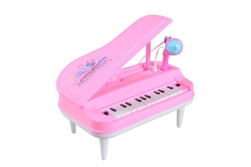 Piano pour enfants rose - Avec microphone - Clavier