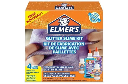 Pâte à modeler Elmers ELMER´S Kit de fabrication de slime pailleté, 2  flacons de colle à paillettes de 177 ml, 2 flacons de liquide magique de 68  ml