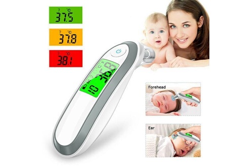 Thermomètre bébé Youkuke Thermomètre infrarouge de fièvre de corps d'IR  numérique bébé / adulte front et d'oreille