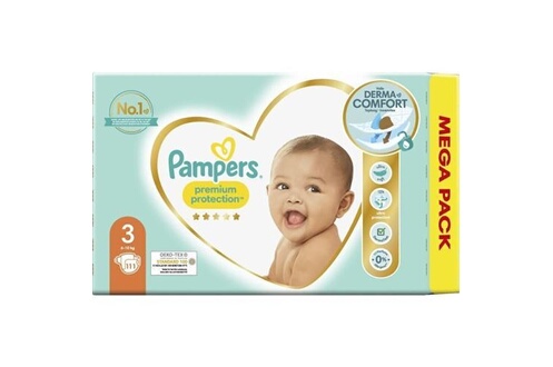 Couche bébé Pampers Premium Protection Taille 3 - 111 Couches