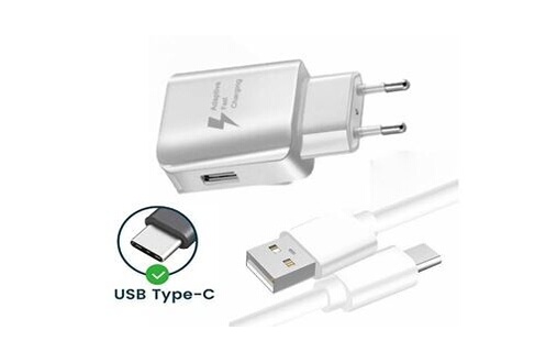 Chargeur secteur + Câble USB type C SAMSUNG : le chargeur et le