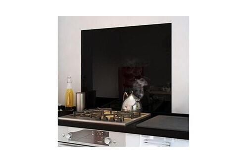 Crédence Cuisissimo Crédence cuisine fond de hotte verre brillant - noir  600x700 mm - 60cm de large