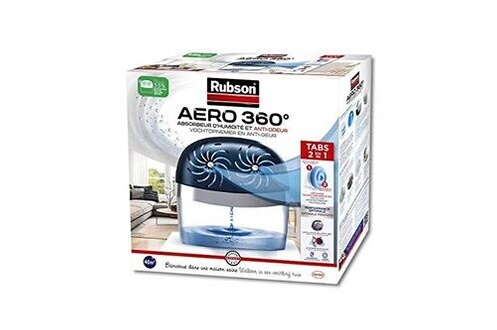 Déshumidificateur Rubson aero 360° absorbeur d'humidité pour pièces de  40 m², déshumidificateur d'air anti odeurs & anti moisissure,  inclus 2 recharges neutres de 450 g