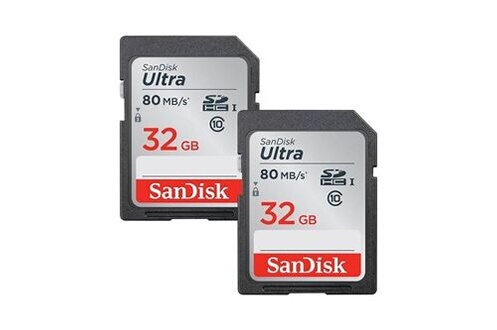 Carte Mémoire SDXC 64 Go SanDisk Ultra jusqu'à 80 Mo/s, Classe 10 FFP
