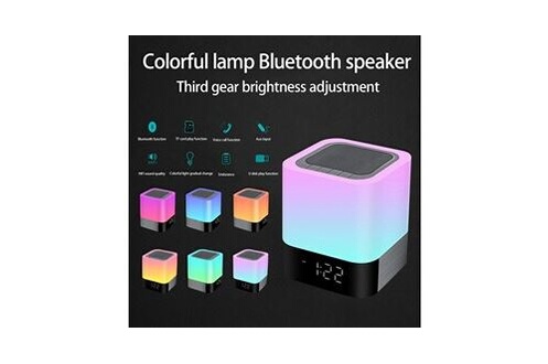 24€02 sur Changement de couleur LED musique Veilleuse Lampe de bureau  Réveil Haut-parleur Bluetooth - Enceinte intelligente - Achat & prix