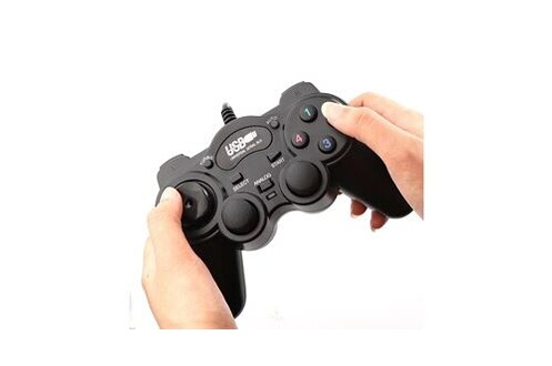 Manette GENERIQUE Manette avec fil pour mac et pc usb gamer jeux video  joystick precision universel (noir)
