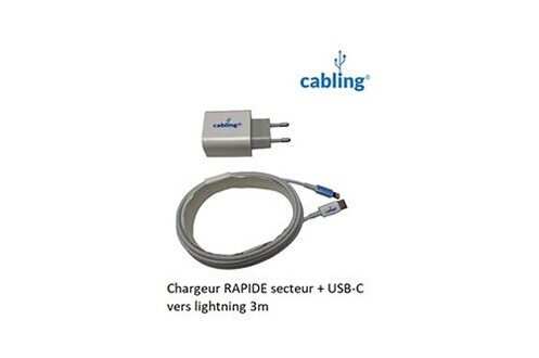 Lot 2 Chargeurs Rapide 20W + 2 Cables USB-C USB-C 2 mètres pour iPhone 15 /  15 PLUS / 15 PRO / 15 PRO MAX®