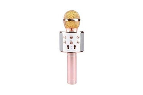 WS-858 Mini Microphone karaoké KTV Portable Bluetooth sans Fil Haut-Parleur  HiFi Microphone téléphone Musique (Or Rose)