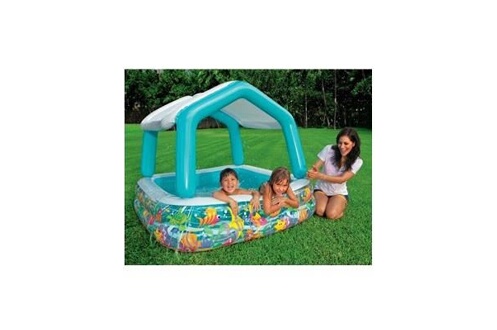 Aire de jeu gonflable Intex piscine gonflable enfant / bébé couverte avec  pare-soleil amovible 157 x 157 x 122 cm