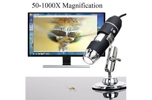 Gadget GENERIQUE Microscope numérique USB 50x-1000x Grossissement 8 LED  mini microscope Endoscope Pealer1875