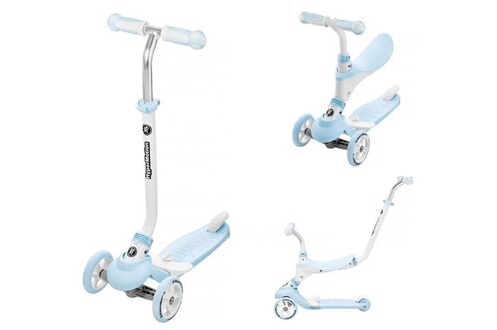 Trottinette HyperMotion Trottinette Évolutive Modulable pour Enfant de 1 à  5 ans 5 en 1 Vélo Poussoir Repose-pieds Selle Volant Réglable - Bleue