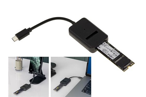 Accessoire pour disque dur Kalea-Informatique Dock USB pour SSD M2 type  NVMe. Liaison 10GB type USB3.2 Gen2 avec fiche C. Support UASP et TRIM