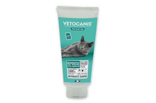 Vetocanis Shampooing anti-puces et anti-tiques - Pour Chat - 300ml