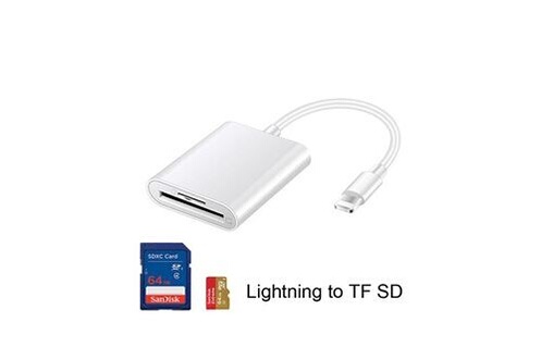 Hub USB GENERIQUE Lecteur de carte tf blanc mobile otg avec micro mémoire  sd avec interface lightning pour iphone ipad ios