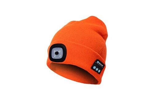 Enceinte sans fil Chronus Bonnet avec lumière, bonnet led rechargeable par  usb avec 3 niveaux de luminosité(orange)