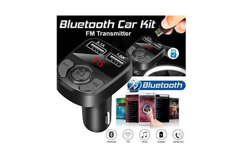 Acheter Kit mains libres sans fil Bluetooth 5.0 pour voiture, transmetteur  FM, adaptateur Radio, lecteur MP3 DC 12-24V, chargeur double USB