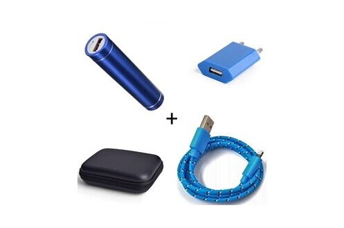 Accessoire téléphonie pour voiture GENERIQUE Pack pour "iphone 13 pro  max" (cable chargeur lightning tresse 3m + pochette + batterie + prise  secteur) (bleu)