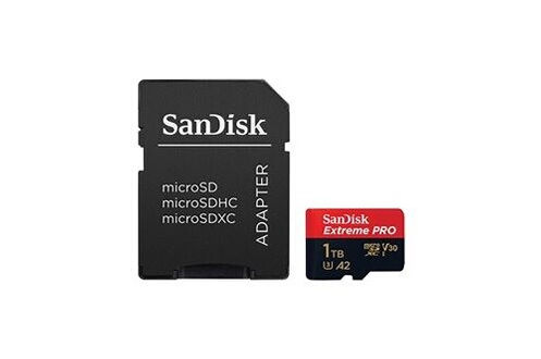 Carte mémoire SD Sandisk extreme pro carte mémoire microsdxc 1 to +  adaptateur sd jusqu'à 170 mo / s, classe de vitesse uhs 3 (u3), v30