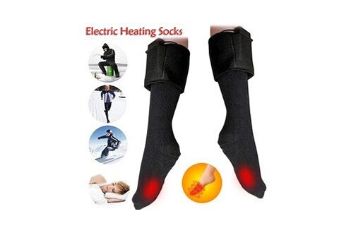 Chaufferette GENERIQUE Chaussettes chauffantes chauffe-pieds chauds  chauffage électrique pour botte de pêche sur glace chasse sox - noir