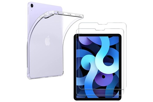 Housse Tablette Phonillico Coque + 2 verres trempé pour iPad AIR 5 / iPad  AIR 4 - Antichoc Protection Transparent®