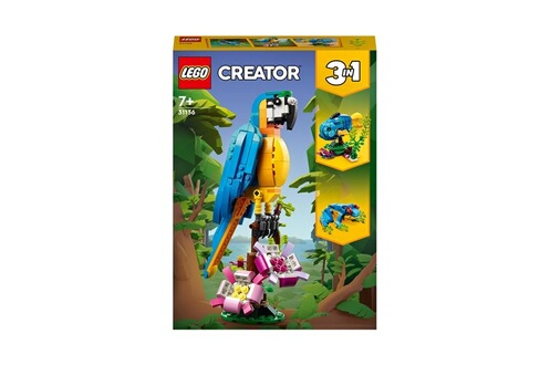 LEGO 31136 Creator 3-en-1 Le Perroquet Exotique, Jouet de