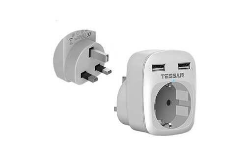Acheter TESSAN – adaptateur de voyage européen, prise murale USB