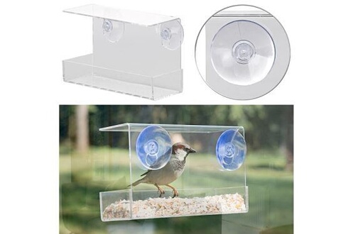 Mangeoire à oiseaux transparent Acrylique Distributeur de