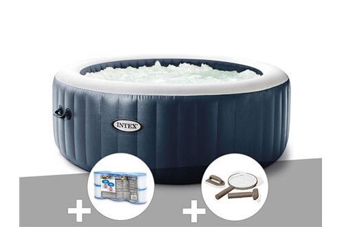 Spa gonflable Intex Kit spa gonflable PureSpa Blue Navy rond