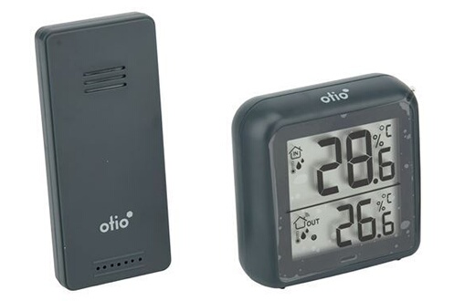 Station météo Otio - Thermomètre – hygromètre avec capteur sans fil gris  anthracite